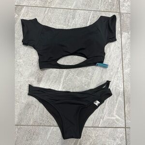 Cupshe Elegant Black Bikini Set